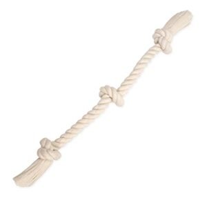 Mammoth Flossy Chews 100 Percent Natural Cotton Rope Dog Toys - Premium White Knot Dog Rope Toy - Interactive Dog Tug Toy - Tug Dog Chew Toy for Medium to Large Dogs - Large 25"