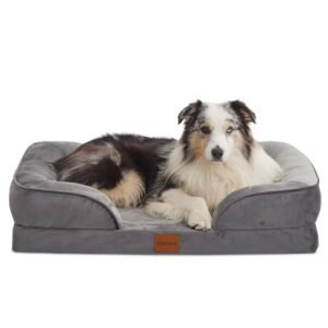 HIMEET Large Dog Bed Washable Removable Bolsters Pet Bed 35x25 Large Dog Bed Waterproof Dog Couches for Large Dogs Up to 50 lbs