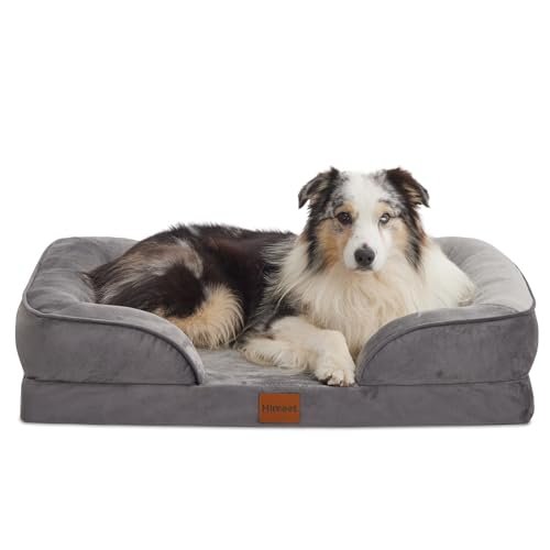 HIMEET Large Dog Bed Washable Removable Bolsters Pet Bed 35x25 Large Dog Bed Waterproof Dog Couches for Large Dogs Up to 50 lbs