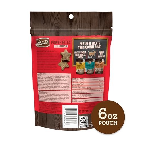 Merrick Power Bites Soft & Chewy Grain-Free Dog Treats, Real Beef, 6 oz - Image 6