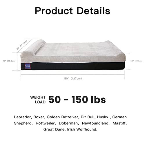Laifug XL Orthopedic Memory Foam Dog Bed, Waterproof, Washable Cover - Image 2
