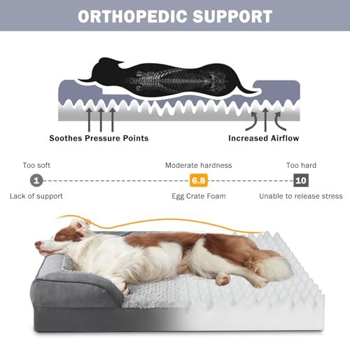 Orthopedic XL Dog Bed with Washable Cover, Waterproof Lining, Non-Skid Base - Image 2