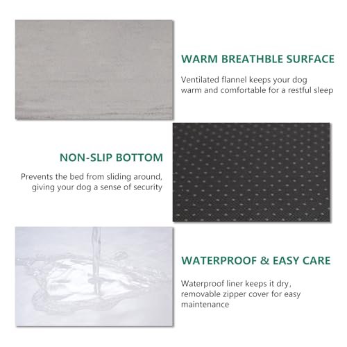 HIMEET Large Waterproof Dog Bed – Washable Bolster Pet Couch 35"x25" - Image 4
