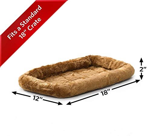 Cozy 18-Inch Cinnamon Pet Bed with Bolster – Fits Small Breeds & Crates - Image 2