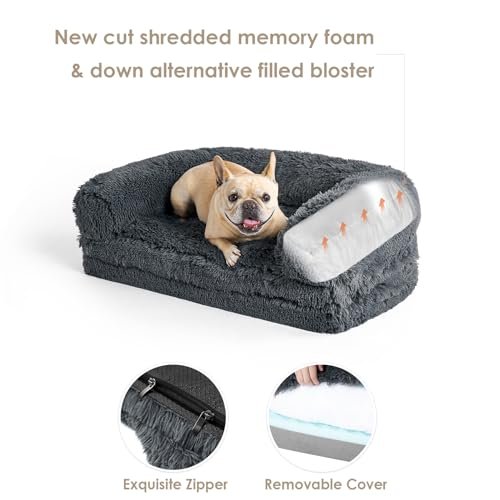 EHEYCIGA Orthopedic XL Dog Bed, Faux Fur Memory Foam Sofa, Washable - Image 6