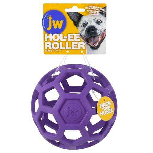 JW Pet Hol-ee Roller Dog Puzzle Ball, Durable Rubber Toy, Large 5.5" - Image 3