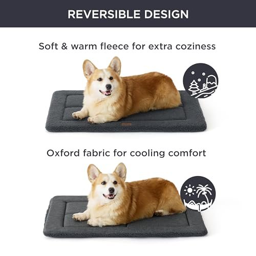 Bedsure Washable Dog Crate Bed - Reversible, Travel-Friendly Pet Mat 35"x23" - Image 4