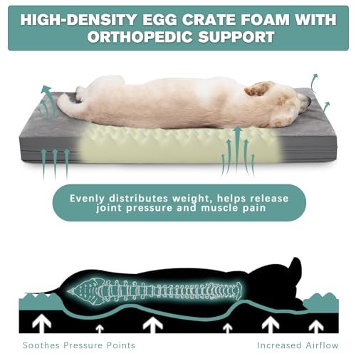 Orthopedic Waterproof Dog Bed - Washable, Non-Slip Crate Pad 35"x22" - Image 3