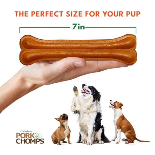 Roasted Pork Skin Dog Chew Bone, 7-Inch, Long-Lasting & Tasty Treat - Image 4
