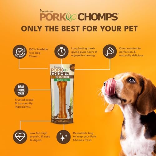 Roasted Pork Skin Dog Chew Bone, 7-Inch, Long-Lasting & Tasty Treat - Image 3