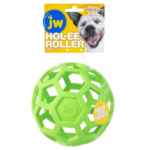 JW Pet Hol-ee Roller Dog Puzzle Ball, Durable Rubber Toy, Large 5.5" - Image 4