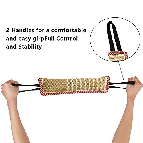 Durable Dog Tug Toy with Jute Bite Pillow & Handles for Training & Play - Image 5