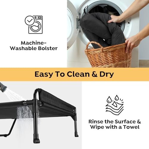 Veehoo Elevated Dog Bed - Cooling Cot with Bolster & Non-Slip Feet - Image 6