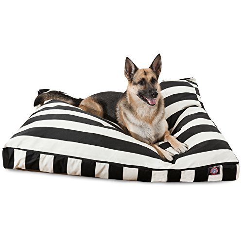 Majestic Pet Rectangle Large Dog Bed Washable – Non Slip Comfy Pet Bed – Dog Crate Bed with Removable Washable Cover – Dog Kennel Bed for Sleeping - Dog Bed X-Large Breed 50x42x5 Inch – Black