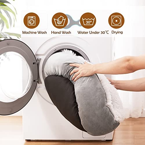 JOEJOY Calming Dog Bed for Small Dogs, Soft Plush Anti-Anxiety Pet Bed - Image 7