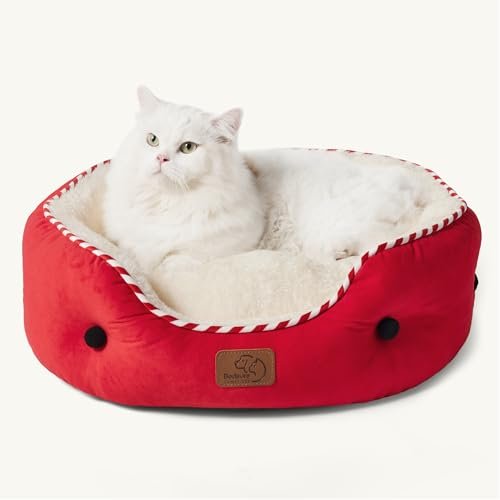 Cozy Christmas Dog & Cat Bed - Washable, Non-Slip, 20", Antique Red - Image 7