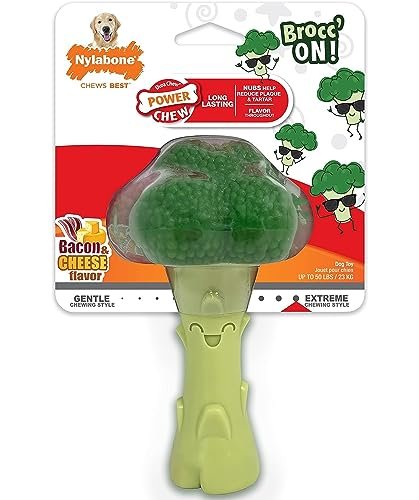 Nylabone Broccoli Chew Toy for Large Dogs, Bacon & Cheese Flavor - Image 12