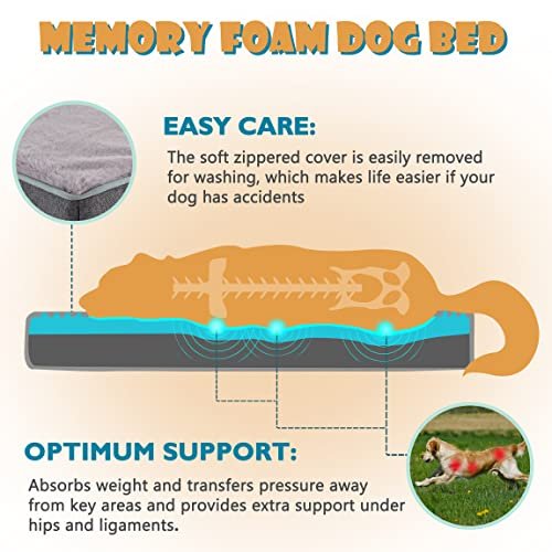 Orthopedic Memory Foam Dog Bed – Large, Cooling, Washable, Waterproof - Image 2