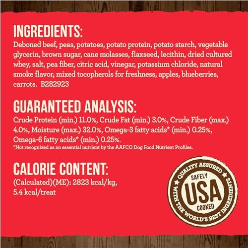 Merrick Power Bites Soft & Chewy Grain-Free Dog Treats, Real Beef, 6 oz - Image 5