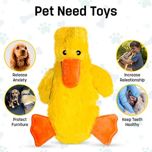 Stuffing-Free 21" Plush Duck Dog Toy – Silent, Fun & Durable for Pets - Image 4
