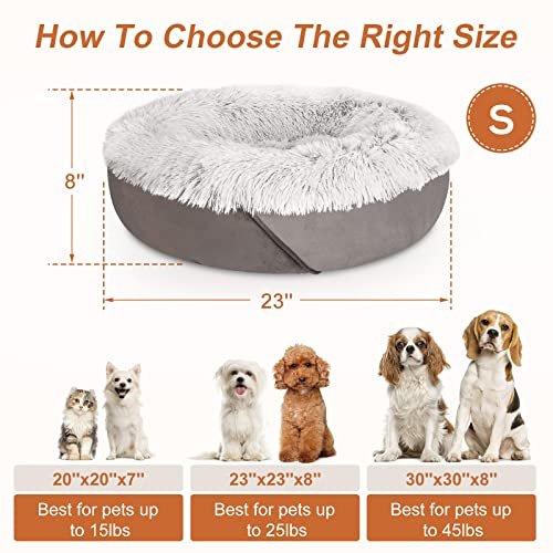 JOEJOY Calming Dog Bed for Small Dogs, Soft Plush Anti-Anxiety Pet Bed - Image 5