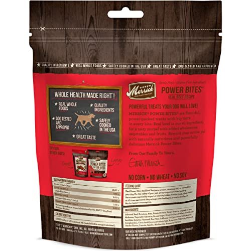 Merrick Power Bites Soft & Chewy Grain-Free Dog Treats, Real Beef, 6 oz - Image 7