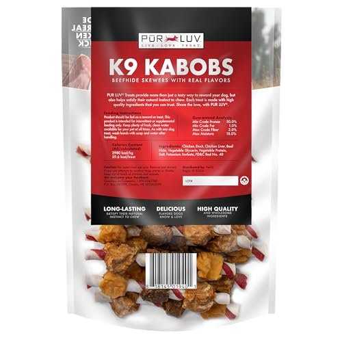 Pur Luv K9 Kabobs Dog Treats – Real Chicken & Duck, High Protein, 12oz - Image 2