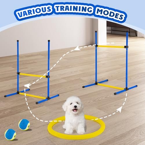 Dog Agility Training Set: Hurdles, Jump Ring, Balls & Bag for Indoor/Outdoor - Image 3