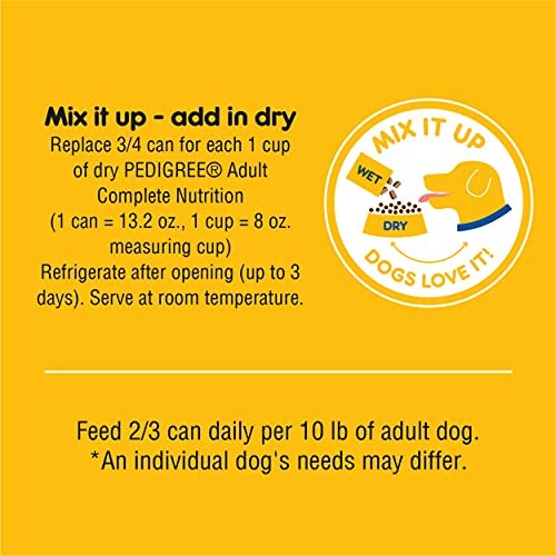 PEDIGREE High Protein Wet Dog Food Variety Pack, Chicken & Beef, 12 Cans - Image 5