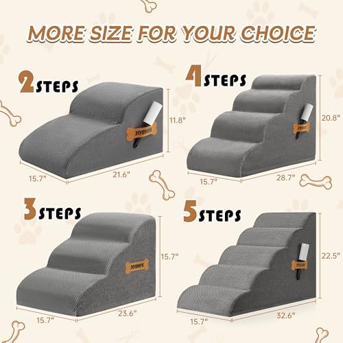 Romrol Extra Wide Dog Stairs Ramp – Non-Slip 3-Tier Pet Steps for Beds & Couches - Image 5