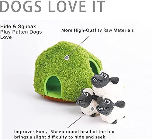 Interactive Hide and Seek Dog Puzzle Toy - Plush Squeaky Sheep - Image 4