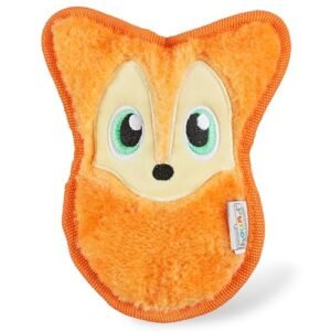 Outward Hound Durablez Tough Plush Squeaky Dog Toy, Fox, Orange, XS