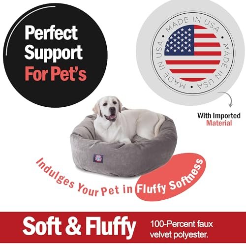 Majestic Pet 40" Calming Micro Velvet Dog Bed – Soft, Washable, Supportive - Image 2