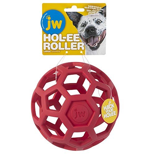 JW Pet Hol-ee Roller Dog Puzzle Ball, Durable Rubber Toy, Large 5.5" - Image 5