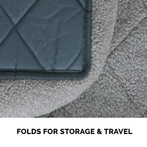 "Gray Sherpa Fleece Dog & Cat Crate Pad, Extra Small, Washable Bolster Bed" - Image 10