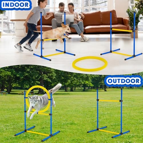 Dog Agility Training Set: Hurdles, Jump Ring, Balls & Bag for Indoor/Outdoor - Image 4