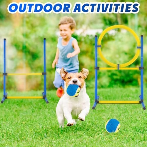 Dog Agility Training Set: Hurdles, Jump Ring, Balls & Bag for Indoor/Outdoor - Image 2