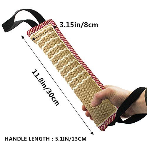 Durable Dog Tug Toy with Jute Bite Pillow & Handles for Training & Play - Image 2