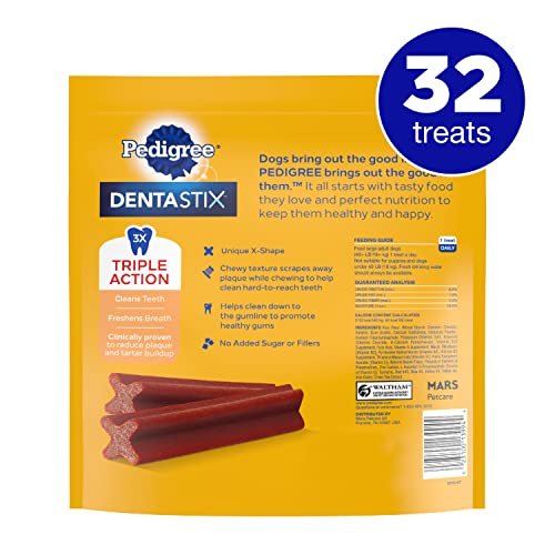 PEDIGREE DENTASTIX Large Dog Dental Treats Bacon Flavor, 32 Count - Image 2