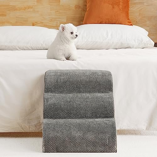 Romrol Extra Wide Dog Stairs Ramp – Non-Slip 3-Tier Pet Steps for Beds & Couches - Image 7