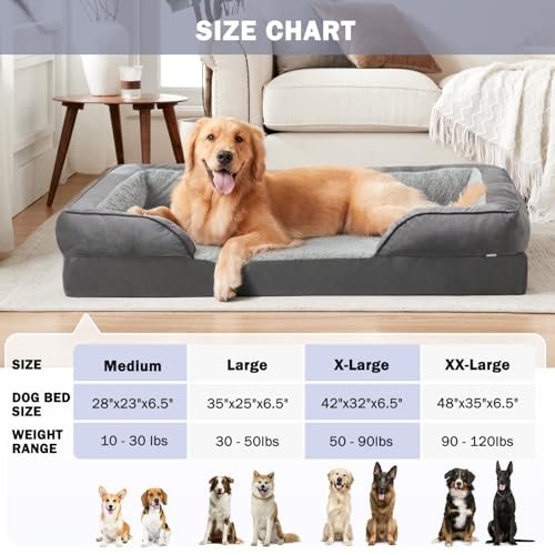 Orthopedic XL Dog Bed with Washable Cover, Waterproof Lining, Non-Skid Base - Image 7