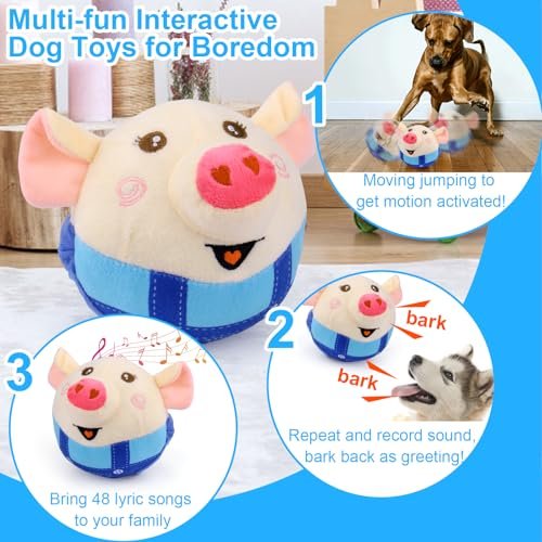 Mity Rain Interactive Dog Toy – Rolling, Jumping, Vibrating Ball with Sound - Image 2