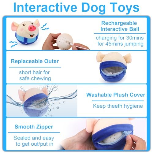 Mity Rain Interactive Dog Toy – Rolling, Jumping, Vibrating Ball with Sound - Image 4