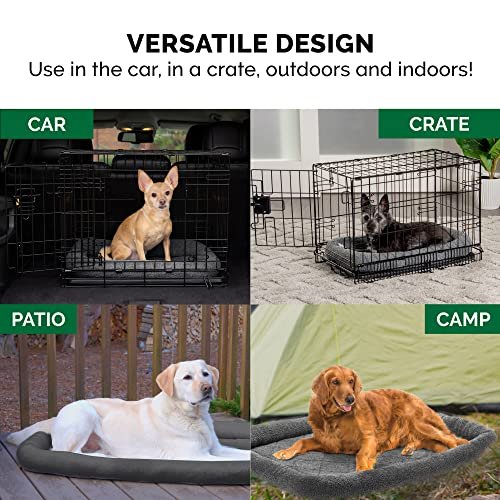 "Gray Sherpa Fleece Dog & Cat Crate Pad, Extra Small, Washable Bolster Bed" - Image 11