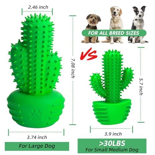 Durable Dog Chew Toy & Toothbrush for Aggressive Chewers, Squeaky Fun - Image 2