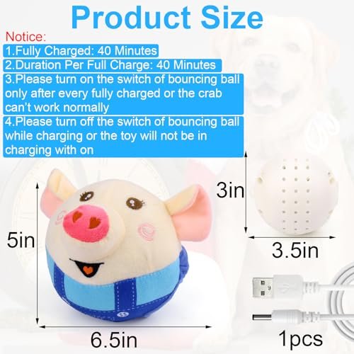 Mity Rain Interactive Dog Toy – Rolling, Jumping, Vibrating Ball with Sound - Image 7