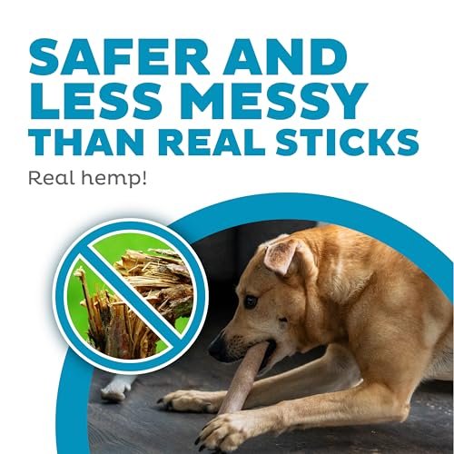 Petstages Dogwood & Hemp Durable Dog Chew Toys, Real Wood, 2-Pack - Image 3