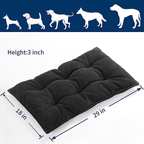 MABOZOO Chew-Proof Dog Bed - Durable, Washable Crate Pad (M, Black) - Image 4