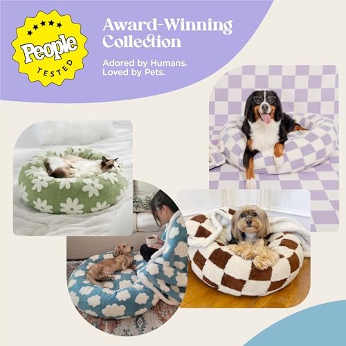Lesure Calming Donut Dog & Cat Bed – Plush, Anti-Slip, 30” Blue - Image 5
