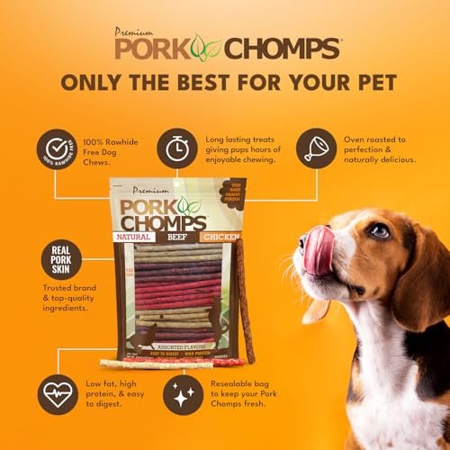 Pork Chomps 5" Munchy Sticks Dog Chews, Assorted Flavors, 100 Pack - Image 3